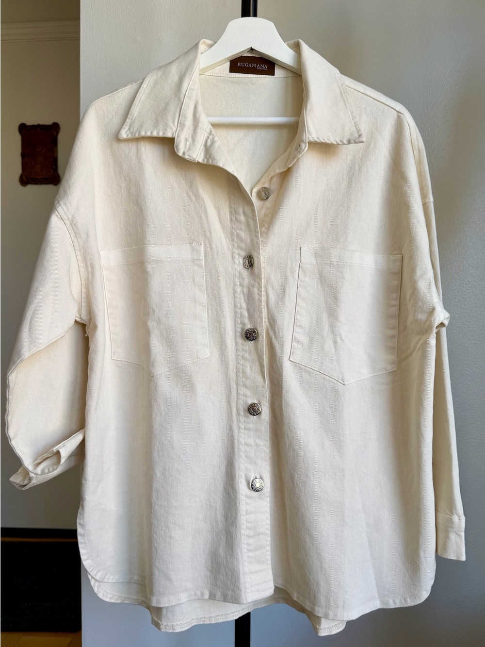 Rugapiana Oversized Creanm Jean Jacket